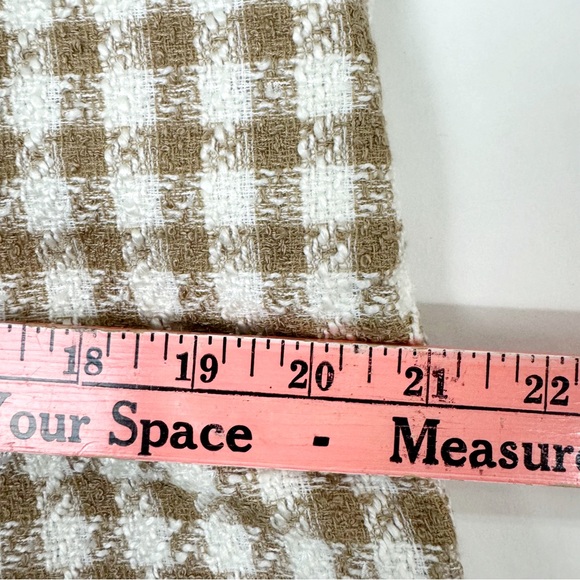 Ann Taylor Sz 6 Tan & Cream Plaid Raw Frayed Hem Dressy Shorts - Picture 7 of 8